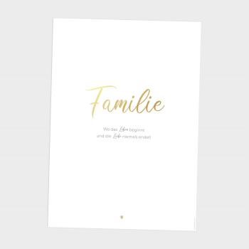 Metallicposter "Familie" | Goldposter | Familienposter | Personalisiertes Poster | Wanddeko