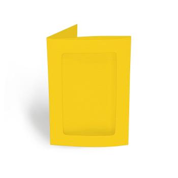 Passepartoutkarte rechteck 3-Fach DIN B6 in struktur honiggelb