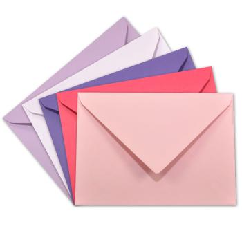 Sortiment "Rosatöne" 25x Briefumschläge in 5 Farben DIN B6 - farbig sortiert