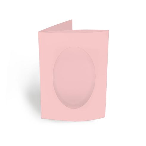 Passepartoutkarte oval 3-Fach DIN A6 in babypink