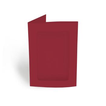 Passepartoutkarte rechteck 3-Fach DIN B6 in weinrot