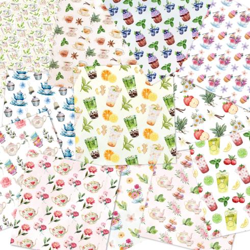 LaCreativ - Designpapier "Teeliebe" Paper Pack 6x6" - 24 Bogen