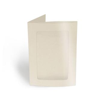 Passepartoutkarte rechteck 3-Fach DIN B6 in metallic-champagner