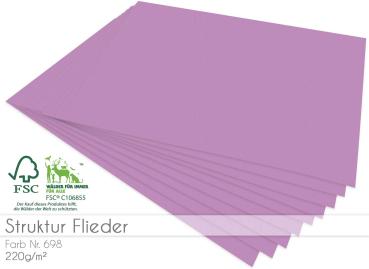 Cardstock "Struktur" - Bastelpapier 220g/m² DIN A4 in struktur flieder