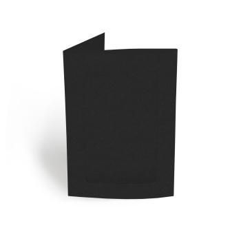Passepartoutkarte rechteck 3-Fach DIN B6 in recycling schwarz