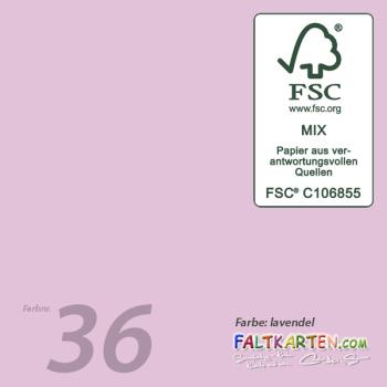 Passepartoutkarte oval 3-Fach DIN A6 in lavendel