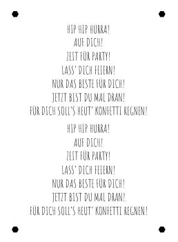 Preview: Kulricke Designpapier - "Hip Hip Hurra A7" Label Papier A7