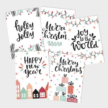 Weihnachtskarten-Bundle DIN A6 "Holly Jolly" | Grußkarten-Set | Postkarten