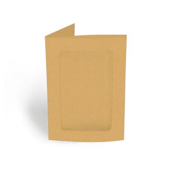 Passepartoutkarte rechteck 3-Fach DIN B6 in kraft sand