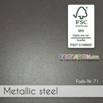 Tischkarte - Platzkarte 9 x 5 cm 250g/m² in metallic steel