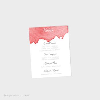 Pocketfold Einladung "Watercolor-Brush | Rot" B6