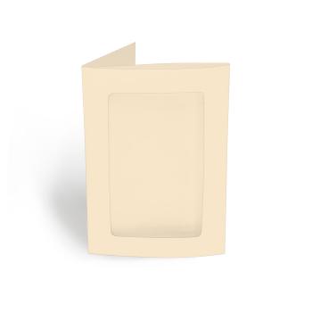 Passepartoutkarte rechteck 3-Fach DIN B6 in creme