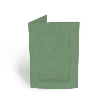 Passepartoutkarte rechteck 3-Fach DIN B6 in kraft salbei
