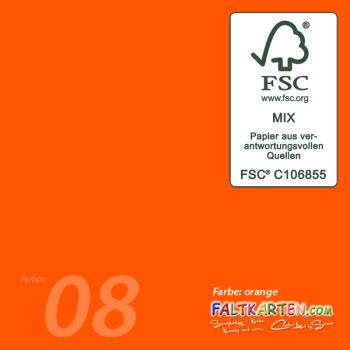Passepartoutkarte rechteck 3-Fach DIN B6 in orange
