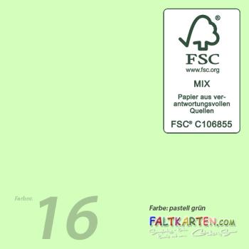 Trippelkarte - Leporello 240g/m² DIN A6 3-Fach in pastell grün