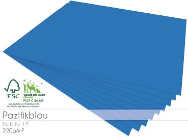 Cardstock "Premium" - Bastelpapier 220g/m² DIN A4 in pazigikblau - 25 Bogen