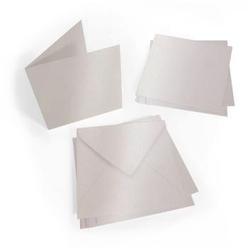 Faltkarte 15x15cm mit Briefumschlag 16x16cm in metallic puderrosa