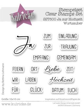 Kulricke Stempel "Ja zur Hochzeit Wortzauber" 10x10cm Clear Stamp