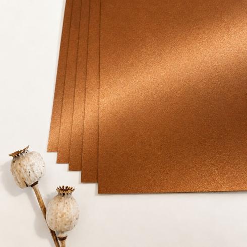 Cardstock "Metallic" - Bastelpapier 250g/m² DIN A4 in metallic-bronze- 25 Bogen