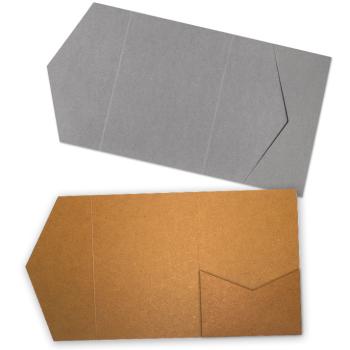 Muster Pocketfold-Karte in DIN B6 "Basic" (je 1x mit unterer u. seitlicher Tasche)