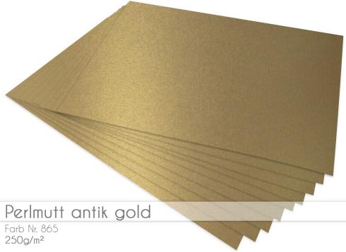 Scrapbooking-/ Bastelpapier 250g/m² DIN A3 in perlmutt antik gold