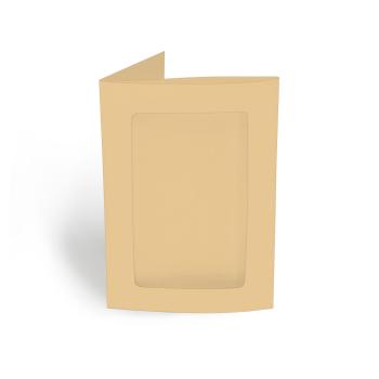Passepartoutkarte rechteck 3-Fach DIN B6 in cappuccino