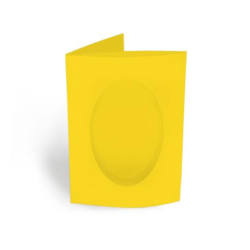 Passepartoutkarte oval 3-Fach DIN A6 in sonnengelb
