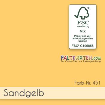 Doppelkarte - Faltkarte 240g/m² DIN A5 in sandgelb