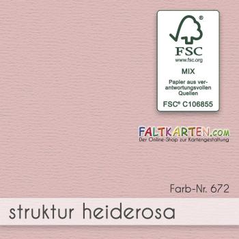 Tonkarton - Tonpapier DIN A4 100g/m² - 25 Bogen in struktur heiderosa