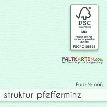 Doppelkarte - Faltkarte 210g/m² DIN A6 quer in struktur pfefferminz