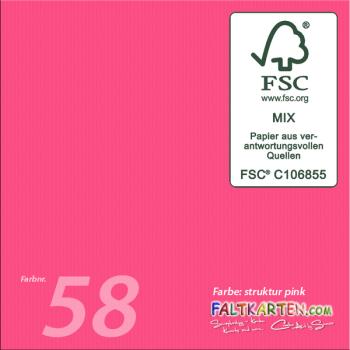 Faltkarte 220g/m² DIN A7 in struktur pink