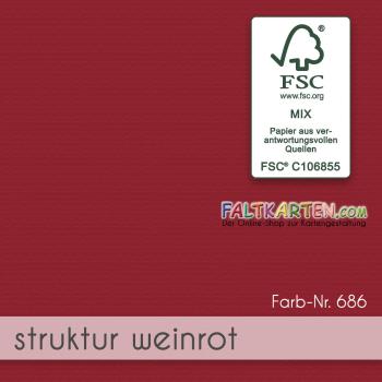 Cardstock "Struktur" 12"x12" 220g/m² (30,5 x 30,5cm) in struktur weinrot