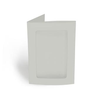 Passepartoutkarte rechteck 3-Fach DIN B6 in seidengrau