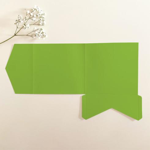 Pocketfold-Karte Quadrat (15x15) Premium-Karton "Grasgrün " Exklusiv Line