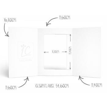 Preview: Passepartoutkarte rechteck 3-Fach DIN B6 in metallic-polarweiss