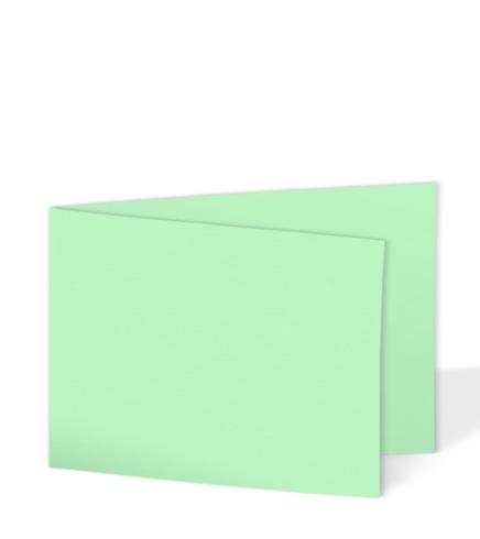 Doppelkarte - Faltkarte 240g/m² DIN B6 quer in pastell grün