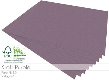 Cardstock "Recycling" - Bastelpapier 220g/m² DIN A4 in kraft purple