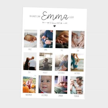Geburtstagsposter "Fotostrecke" | Geschenk 1. Geburtstag | Meilensteintafel | Einschulung | Personalisiertes Geschenk