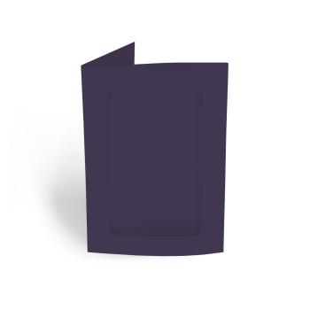 Passepartoutkarte rechteck 3-Fach DIN B6 in aubergine