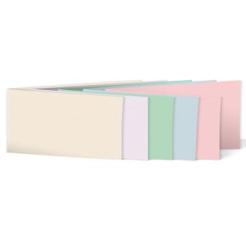 Sortiment "Pastelltöne" 25x Faltkarten in 5 Farben DIN Lang - farbig sortiert
