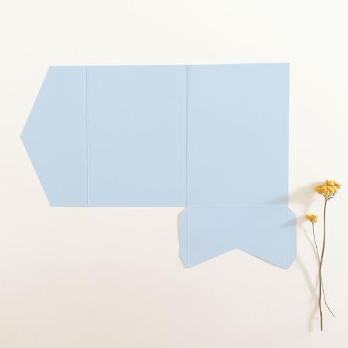 Preview: Pocketfold-Karte B6 Premium-Karton "Hellblau" Exklusiv Line