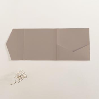 Pocketfold-Karte Quadrat (15x15) Struktur-Karton "Struktur Taupegrau" Exklusiv Line