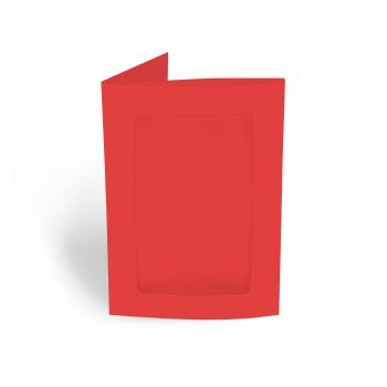 Passepartoutkarte rechteck 3-Fach DIN B6 in rot