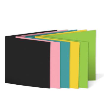 Sortiment "Tropical" 25x Faltkarten in 5 Farben Format 15x15cm - farbig sortiert