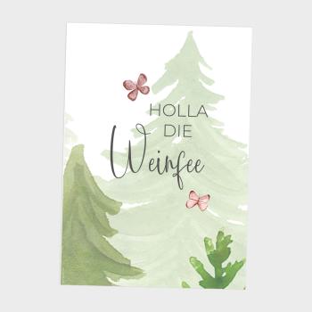 Spruchposter "Holla die Weinfee" | Geschenkidee | Personalisiert  | individuelles Bild | Wanddeko