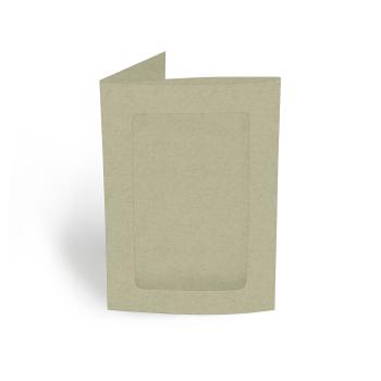 Passepartoutkarte rechteck 3-Fach DIN B6 in kraft moosgrau