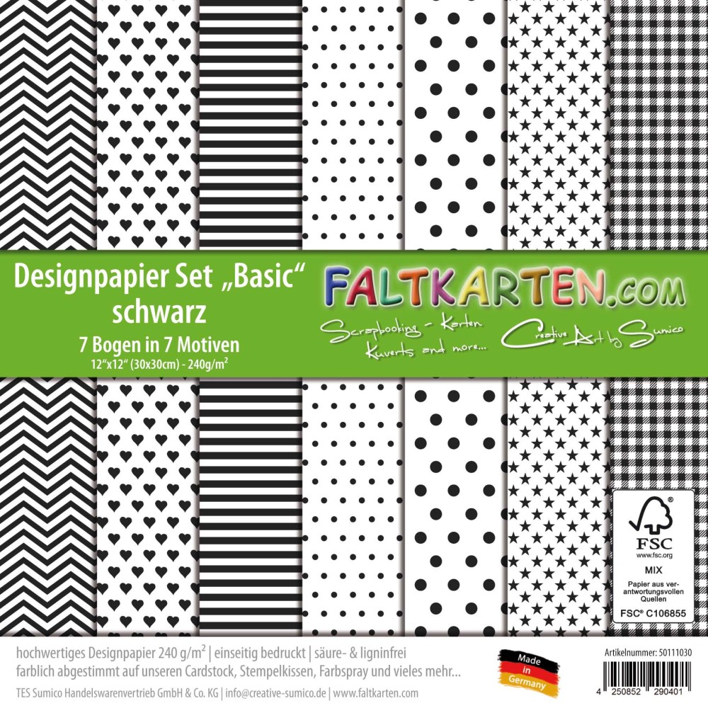 12 quadratische Aufkleber 6,3 cm - schwarze und weiße Streifen +