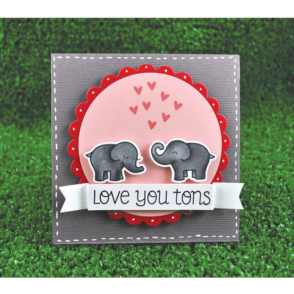 Lawn Fawn "Love You Tons" Clear Acrylic Stamp Set - LF598 For Cardmaking & Scrapbooking