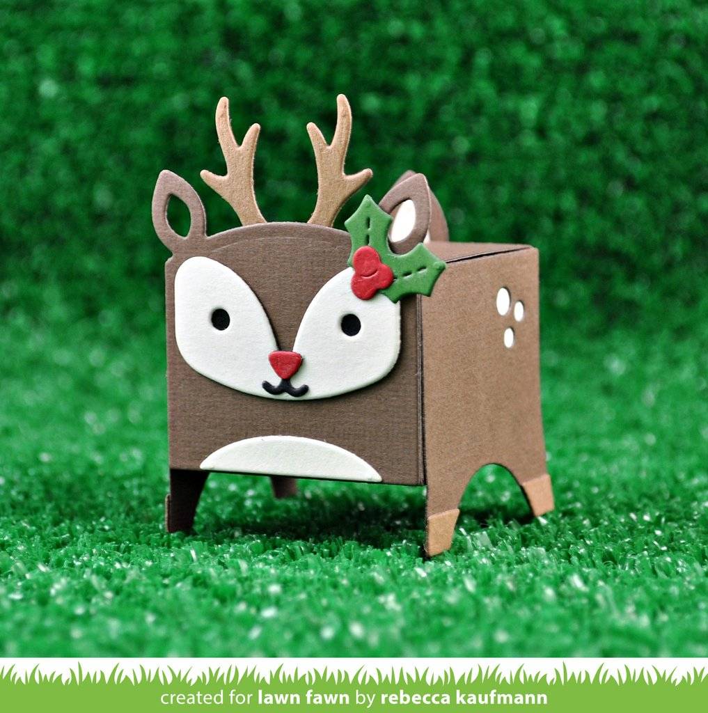 Lawn Fawn Craft Die Tiny Gift Box Deer (LF1790)