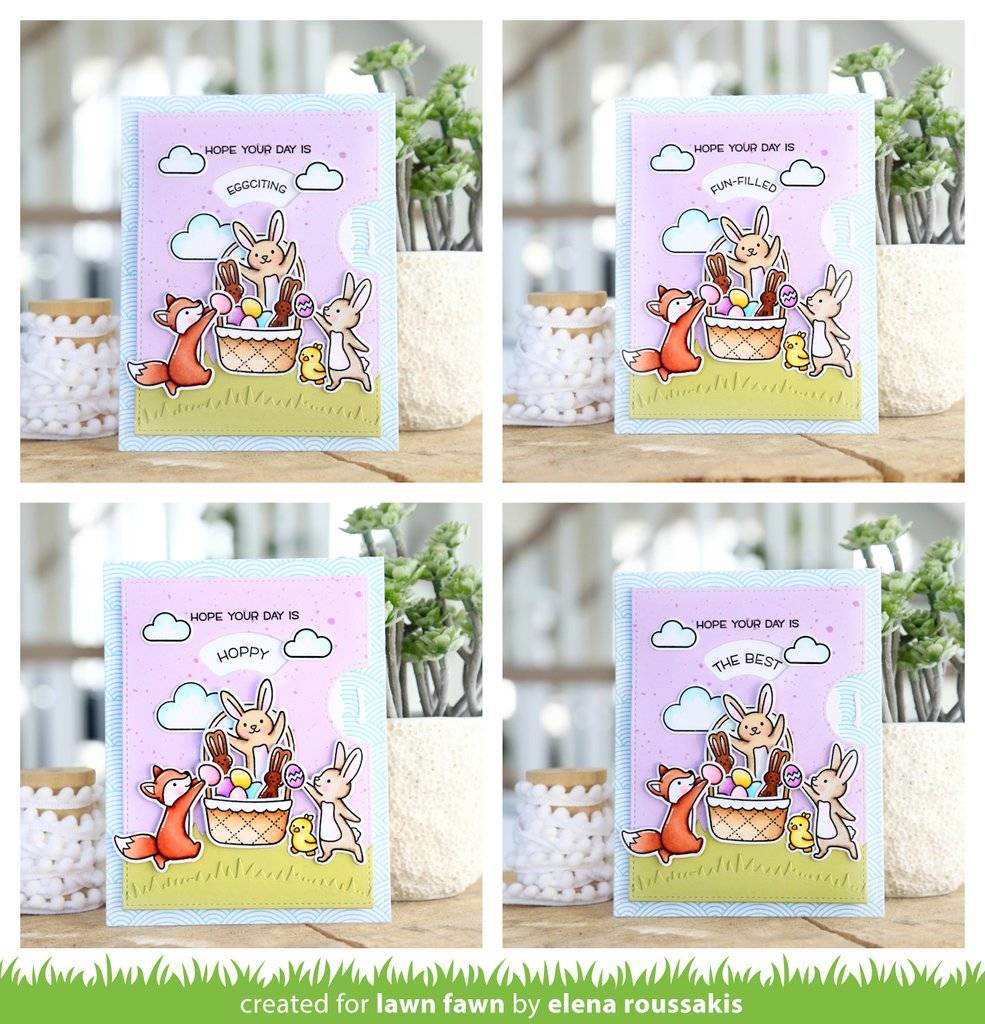 Lawn Fawn Stempelset "Reveal Wheel Spring Sentiments" Clear Stamp ...
